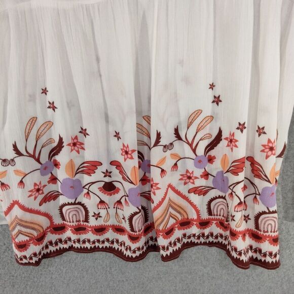 NWT a.n.a. A New Approach Blouse Wmn Size XS Boho White Floral Flowy Top Peasant - Picture 9 of 10